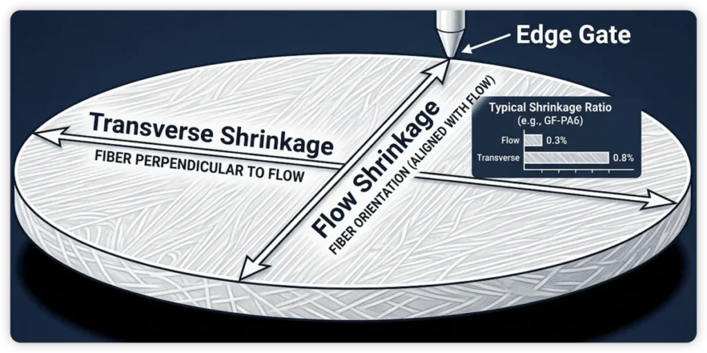 Shrinkage is anisotropic in fiber-reinforced materials